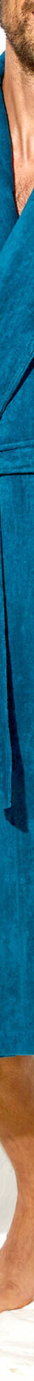 Peignoir mixte adulte éponge velours col châle (bleu paon) Peignoir mixte adulte éponge velours col châle (bleu paon)